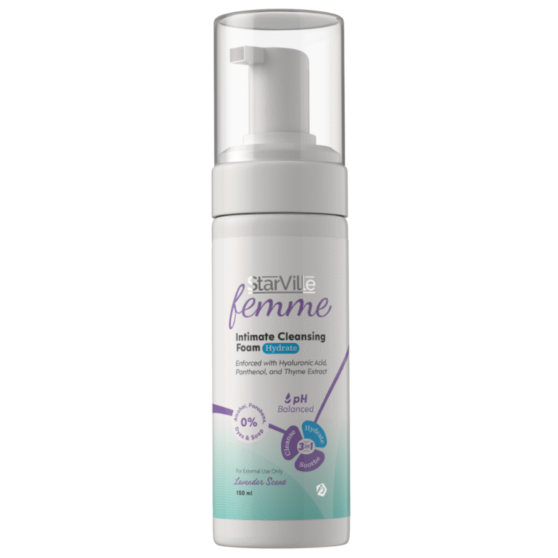 StarVille Femme Intimate Cleansing Foam Hydrate 150 ml  رغوة ستارفيل فيم لتنظيف المناطق الحساسة وترطيبها 150 مل