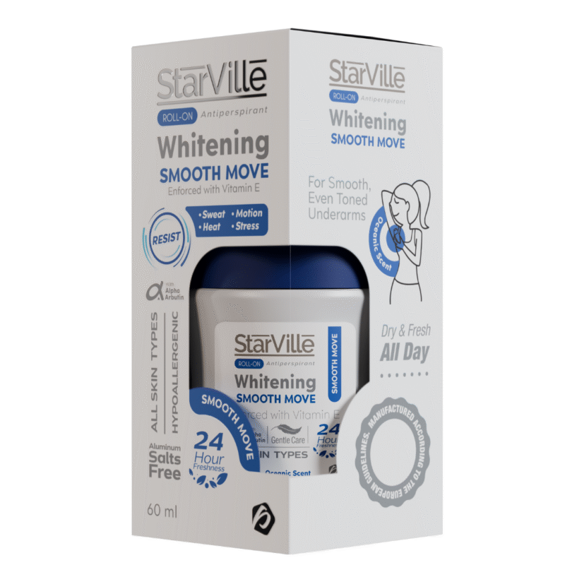 StarVille Roll-on Antiperspirant Whitening Smooth Move 60ml  مزيل عرق ستارفيل رول أون لتفتيح البشرة بحركة ناعمة 60 مل