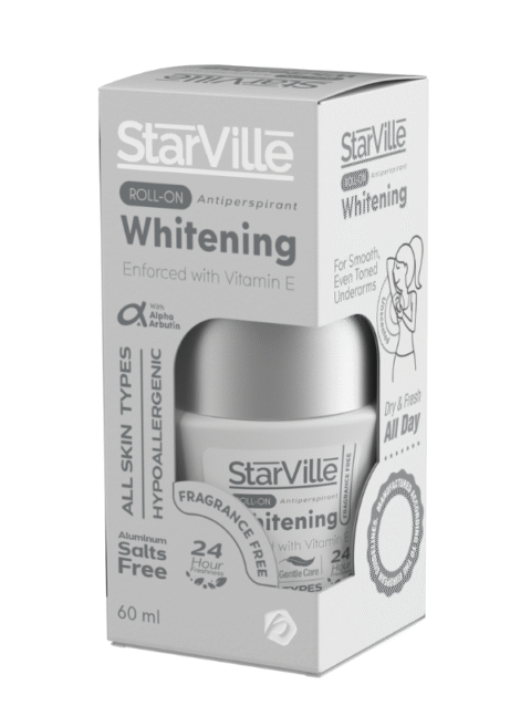 Starville Whitening Roll On Fragrance Free 60 ml  ستارفيل رول تبييض البشرة بدون عطر 60 مل elborgshop.com
