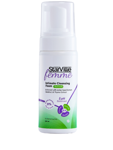 StarVille Femme Intimate Cleansing Foam Refresh 150 ml  ستارفيل رغوة تنظيف المناطق الحميمة المنعشة 150 مل elborgshop.com